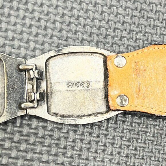 Brighton 1993 Womens Leather & Silver-Tone Buckle Belt S 40203